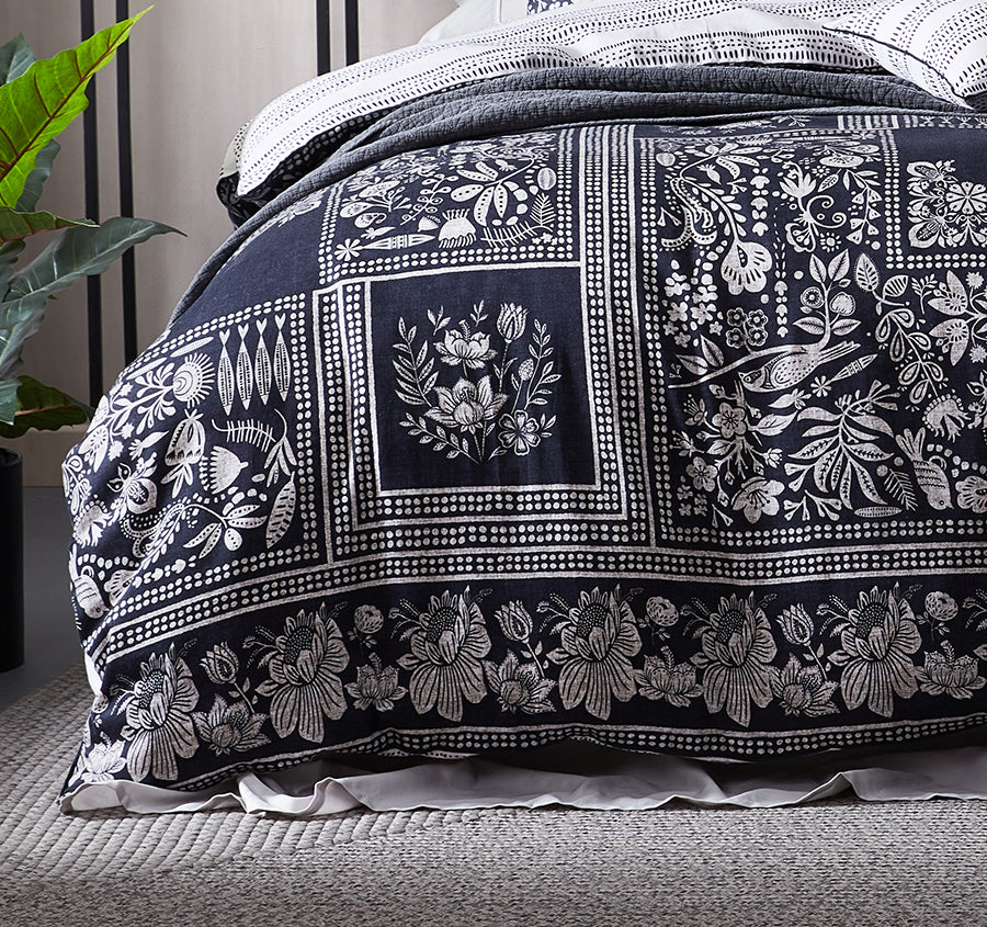Ebony Quilt Cover Set Range Black