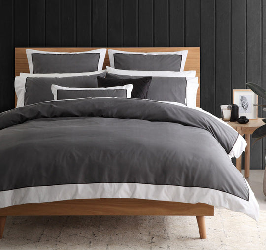 Essex Quilt Cover Set Range Charcoal