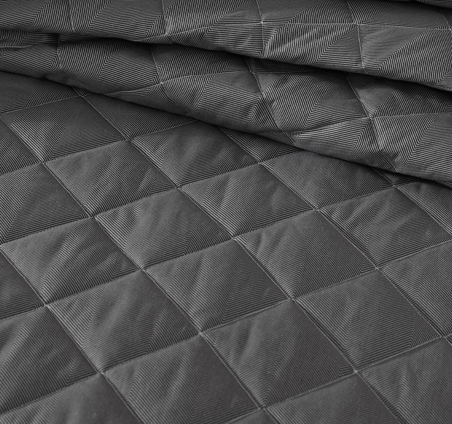Essex Bedspread Range Charcoal Manchester Warehouse