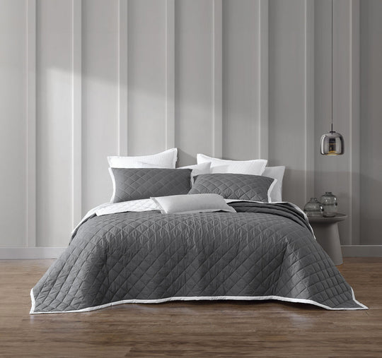 Essex Bedspread Range Charcoal
