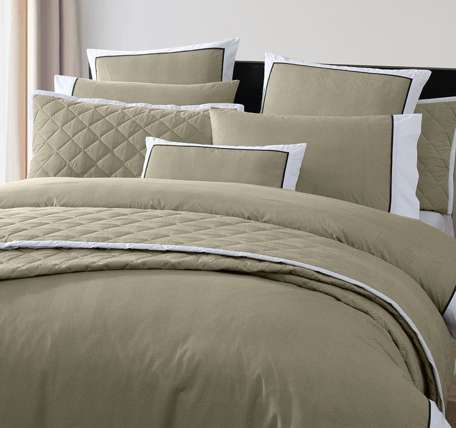 Essex Quilt Cover Set Range Olive