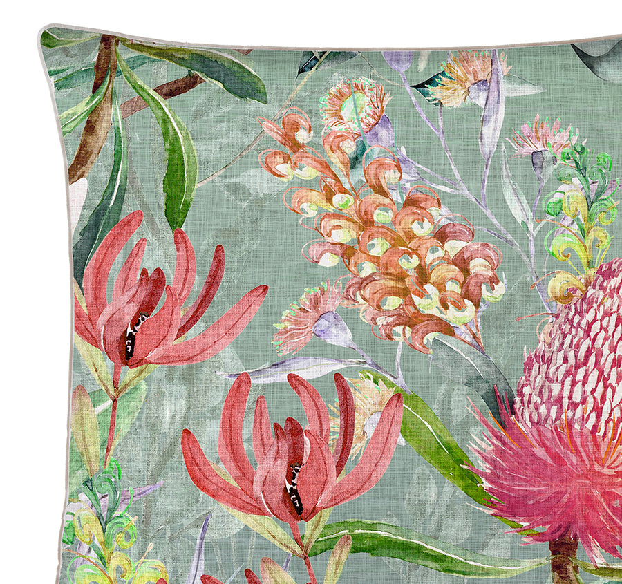 Floral Gully 45x45cm Filled Cushion Sage