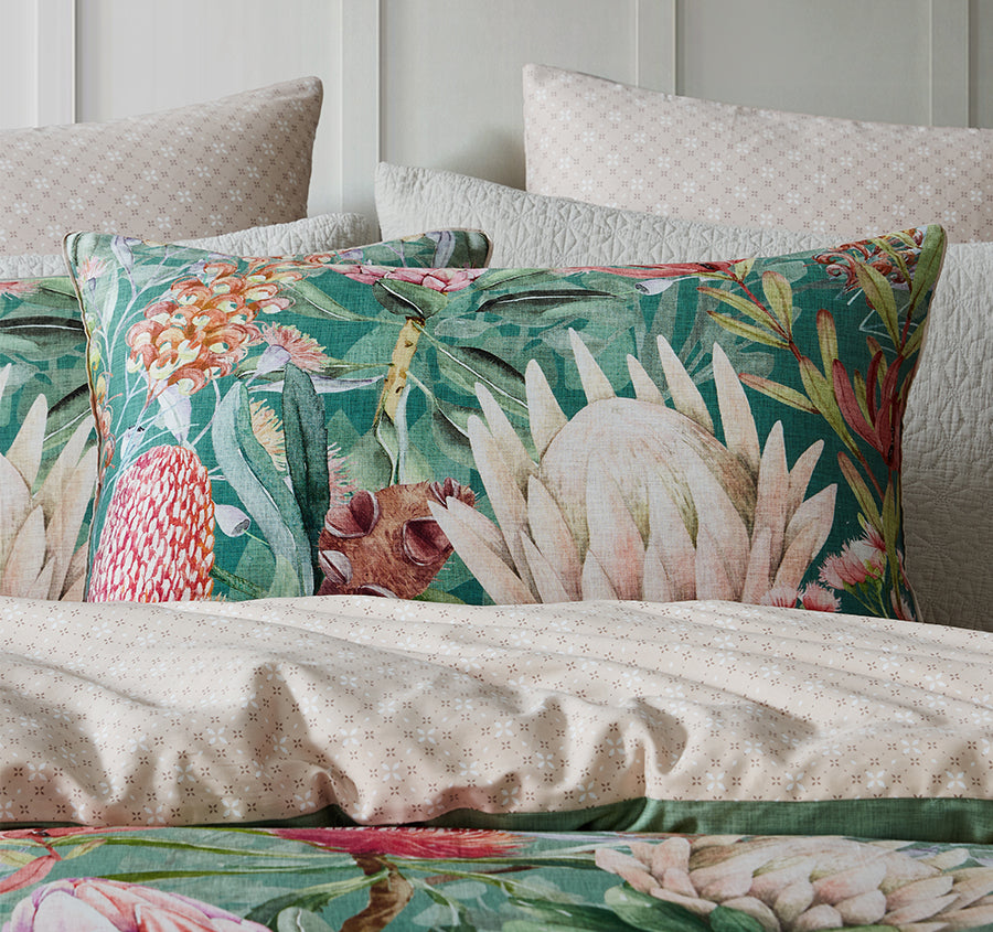 Floral Gully Quilt Cover Set Range Sage