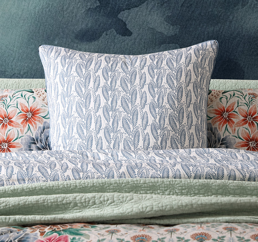 Gypsy Garden European Pillowcase Blue