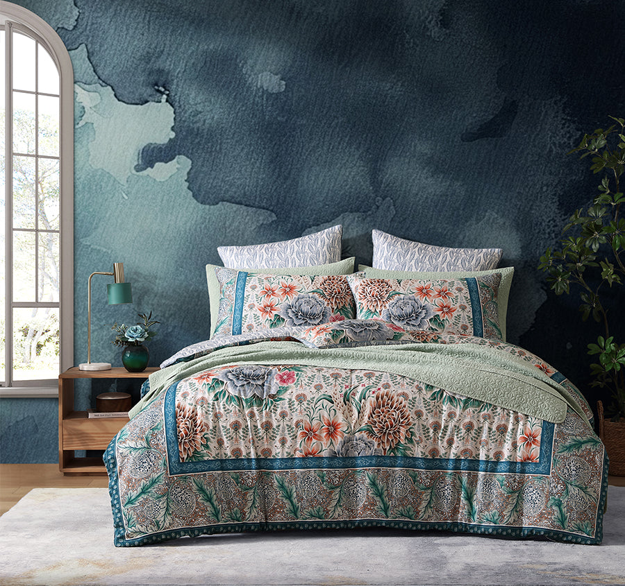 Gypsy Garden Quilt Cover Set Range Blue