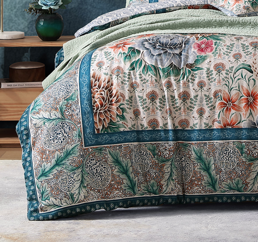 Gypsy Garden Quilt Cover Set Range Blue
