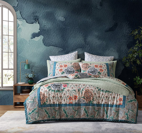 Gypsy Garden Quilt Cover Set Range Blue