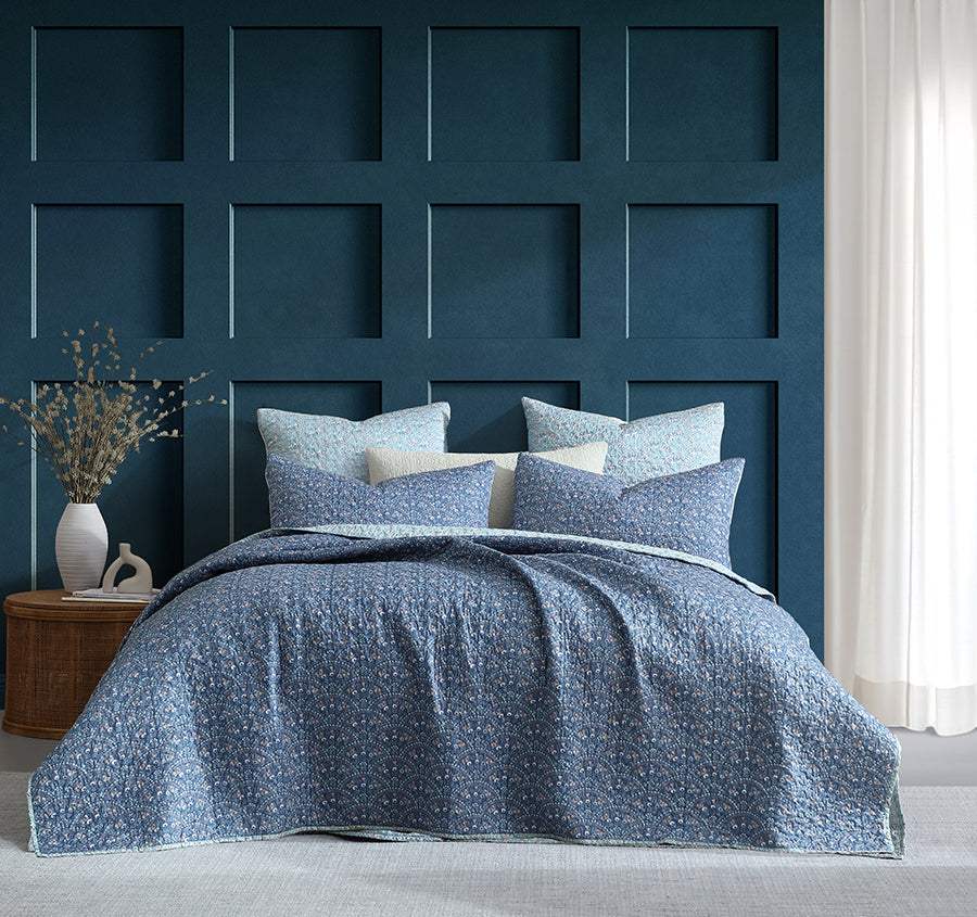 Hazel Coverlet Set Range Indigo