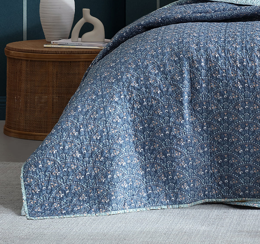 Hazel Coverlet Set Range Indigo