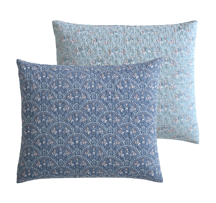 Hazel European Pillow Sham Indigo