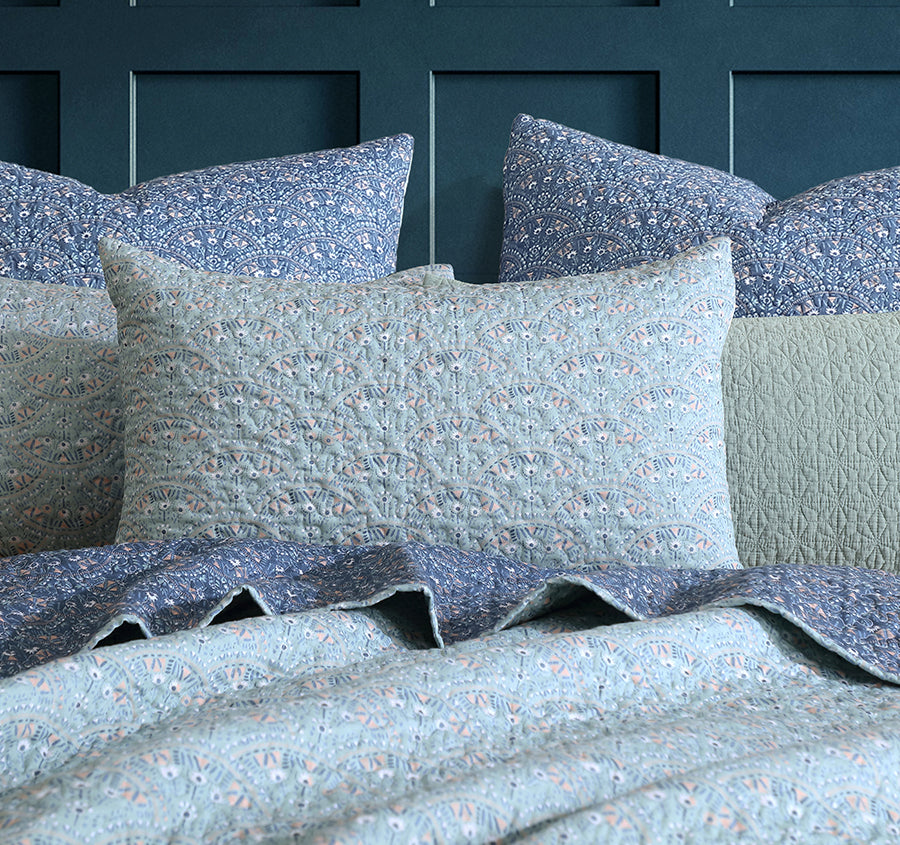 Hazel European Pillow Sham Indigo