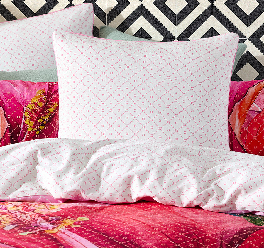 Hibiscus Hue European Pillowcase Pink