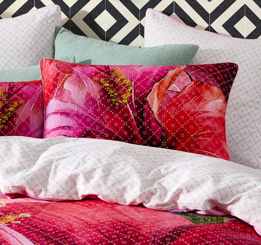 Hibiscus Hue Quilt Cover Set Range Pink