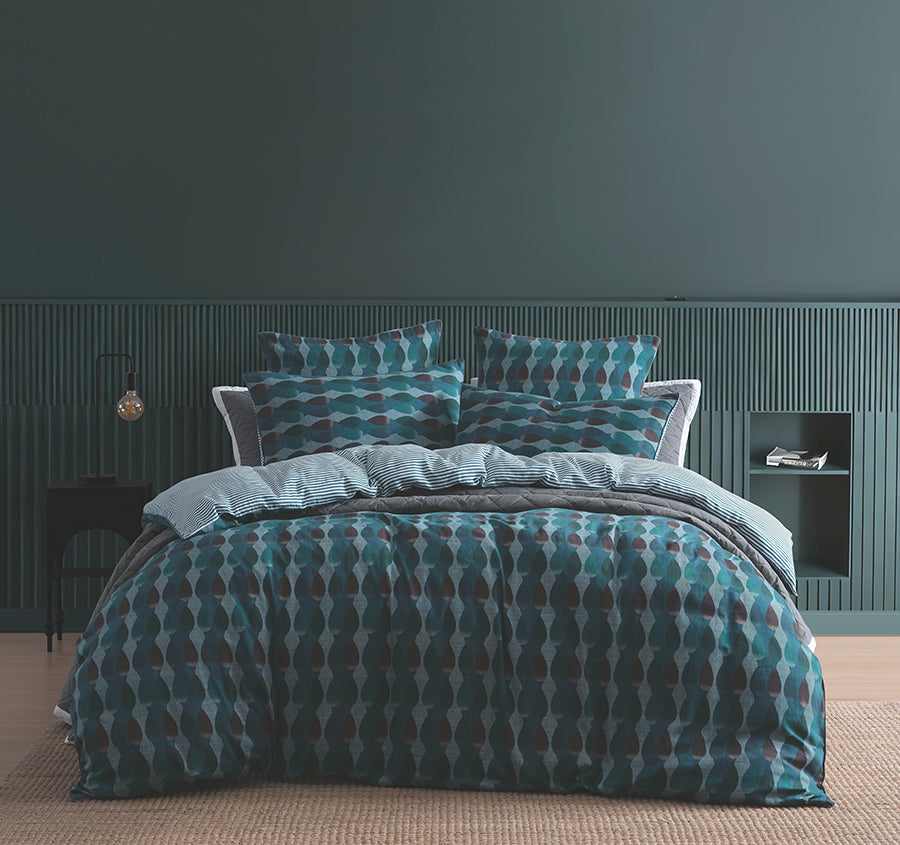 Hudson Quilt Cover Set Range Teal