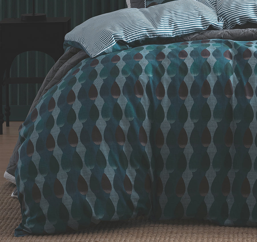 Hudson Quilt Cover Set Range Teal