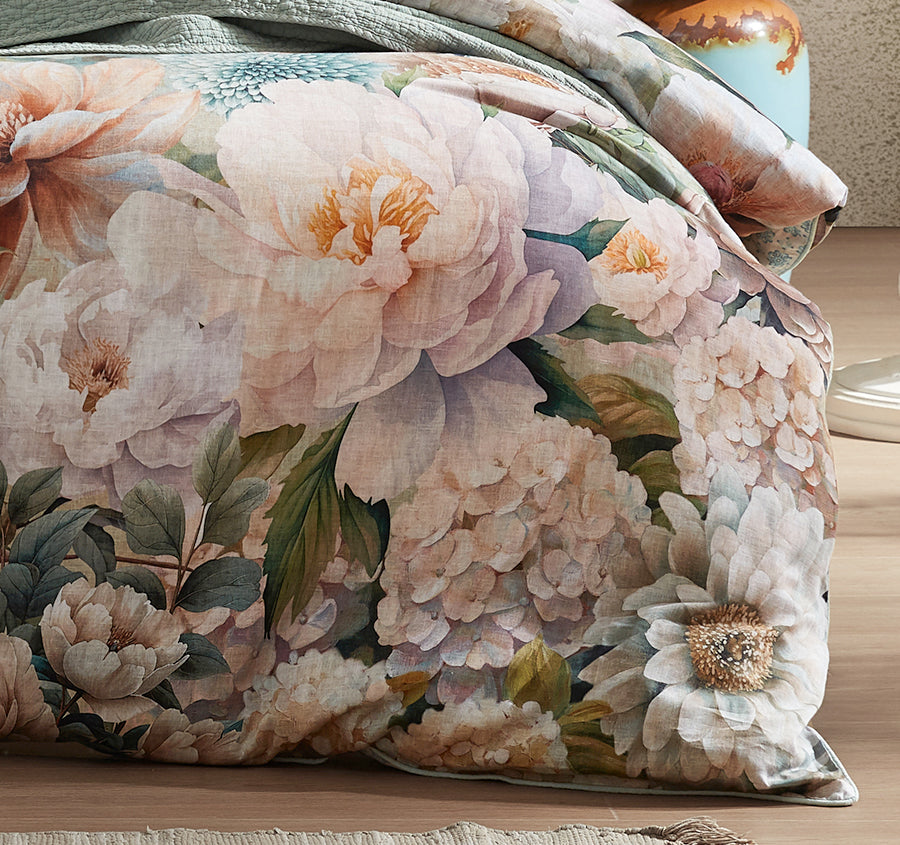 Hydrangea Mist Quilt Cover Set Range Multi