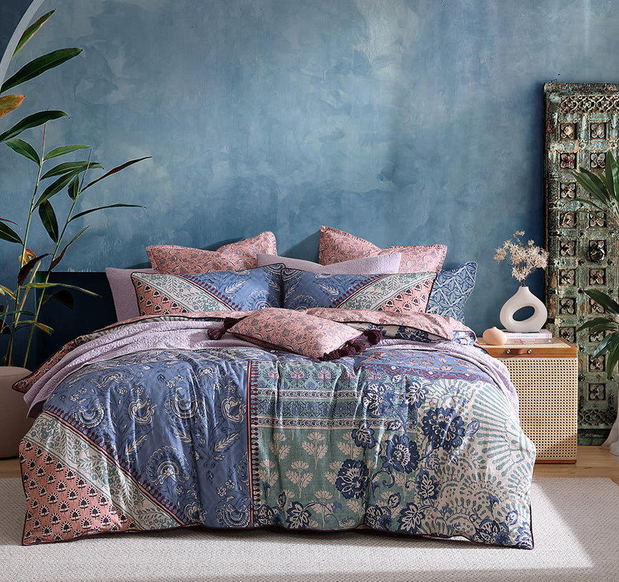 Jessa Quilt Cover Set Range Blush