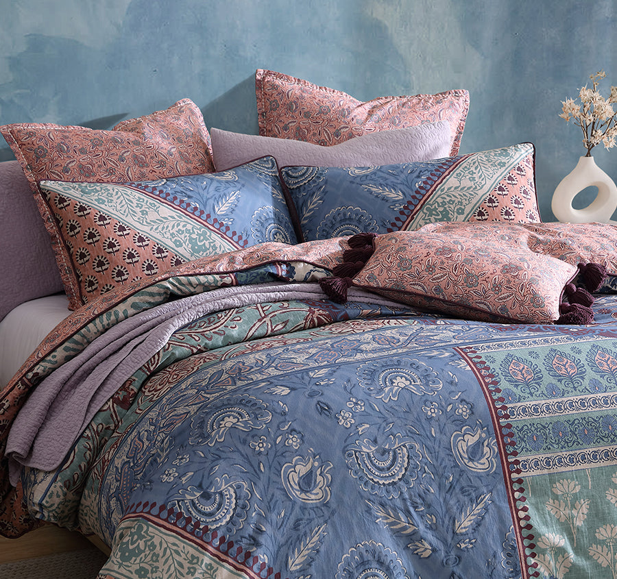 Jessa Quilt Cover Set Range Blush