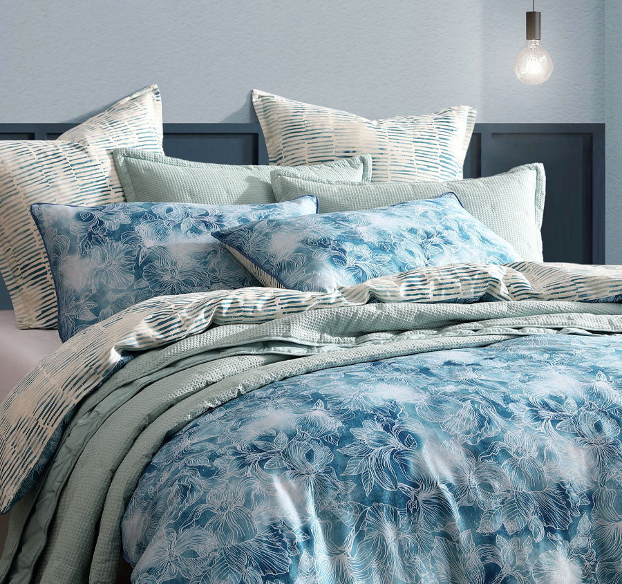 Kiama Quilt Cover Set Range Blue