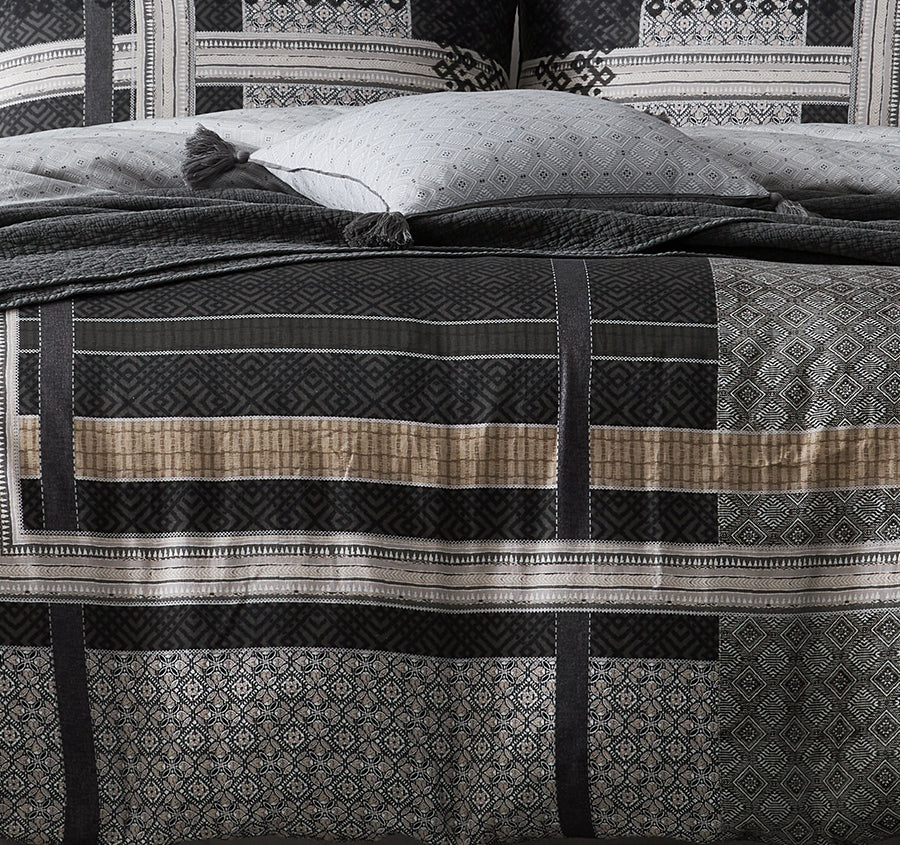 Kori Quilt Cover Set Range Charcoal