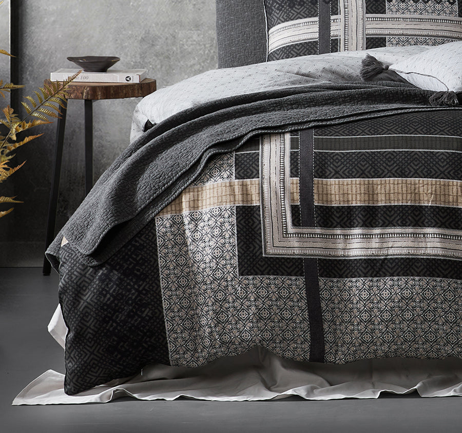 Kori Quilt Cover Set Range Charcoal
