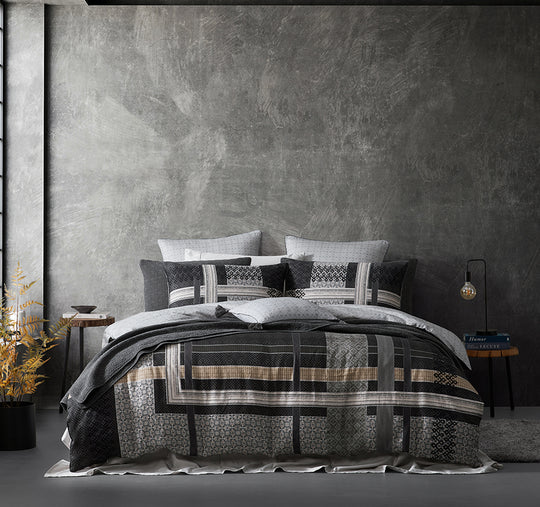 Kori Quilt Cover Set Range Charcoal