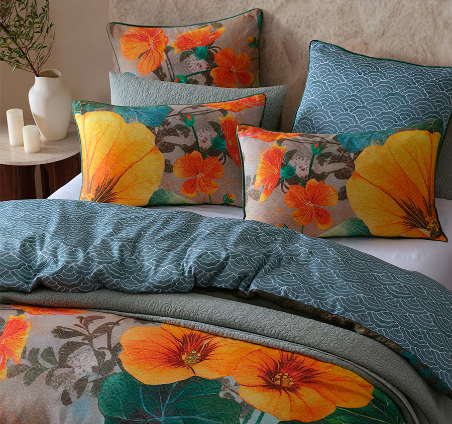 Laurel Quilt Cover Set Range Sage