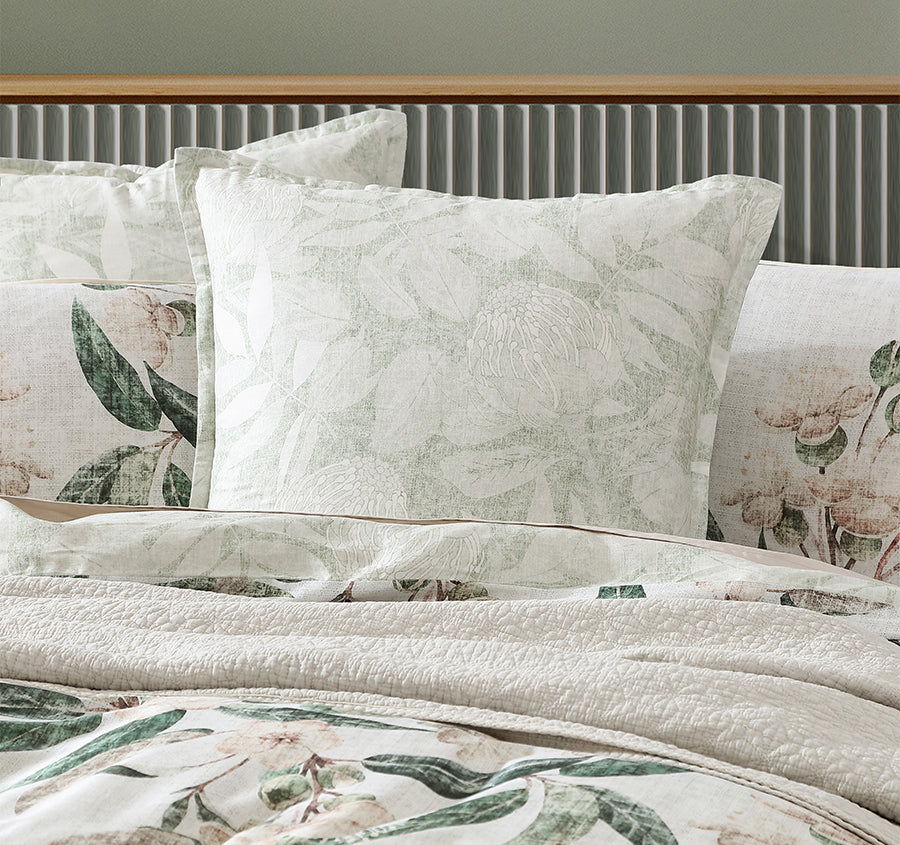 Leeton European Pillowcase Eucalyptus