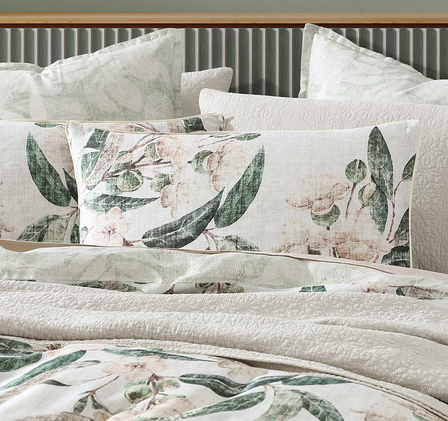 Leeton Quilt Cover Set Range Eucalyptus