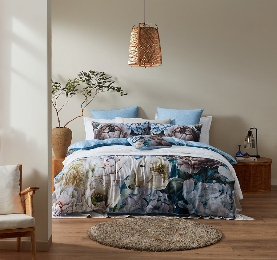 Maybelle Quilt Cover Set Range Blue