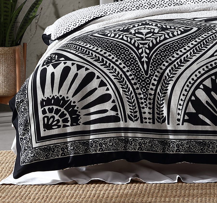 Noir Nights Quilt Cover Set Range Black