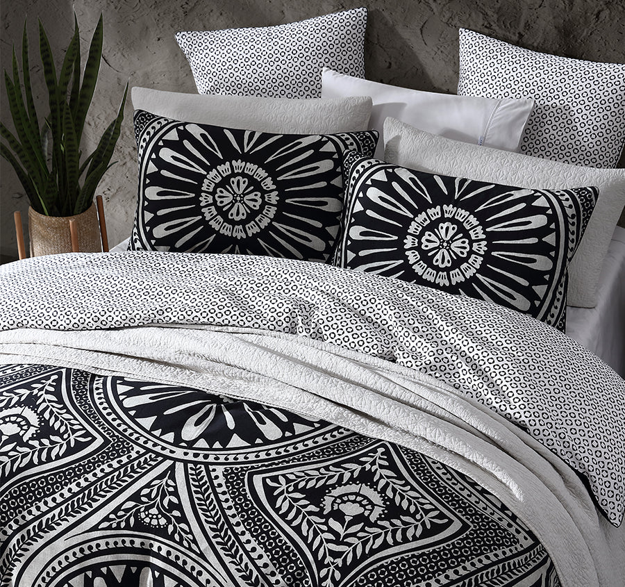 Noir Nights Quilt Cover Set Range Black