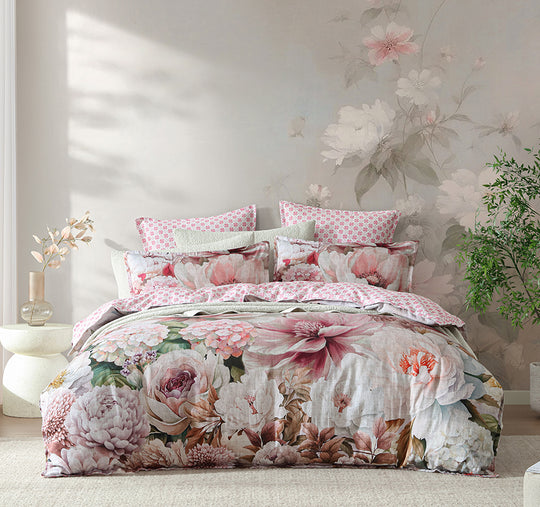 Oleander Quilt Cover Set Range Pink