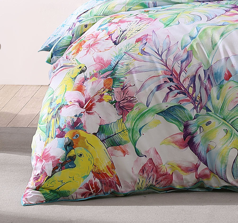 Parakeeta Quilt Cover Set Range Aqua