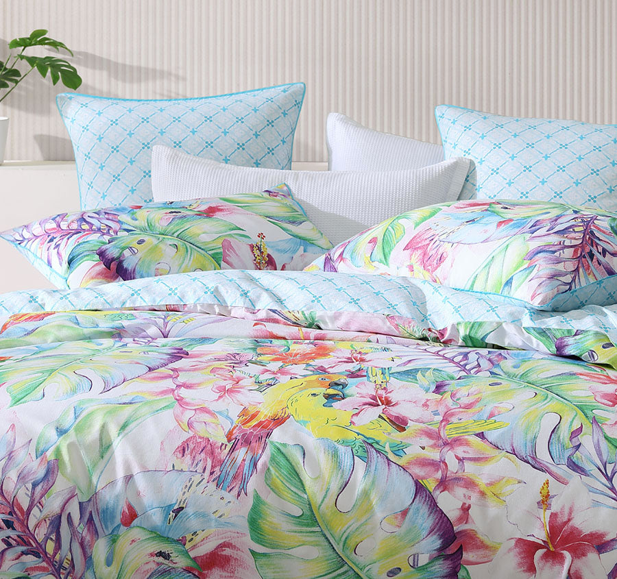 Parakeeta Quilt Cover Set Range Aqua