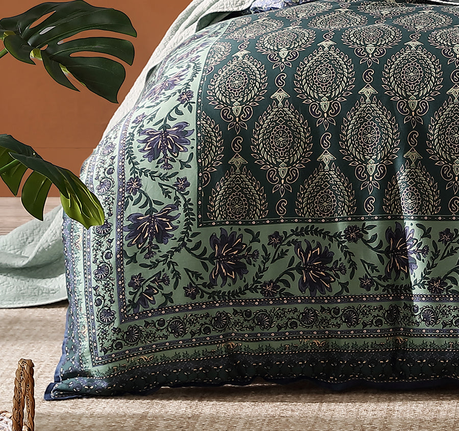 Priya Quilt Cover Set Range Pine