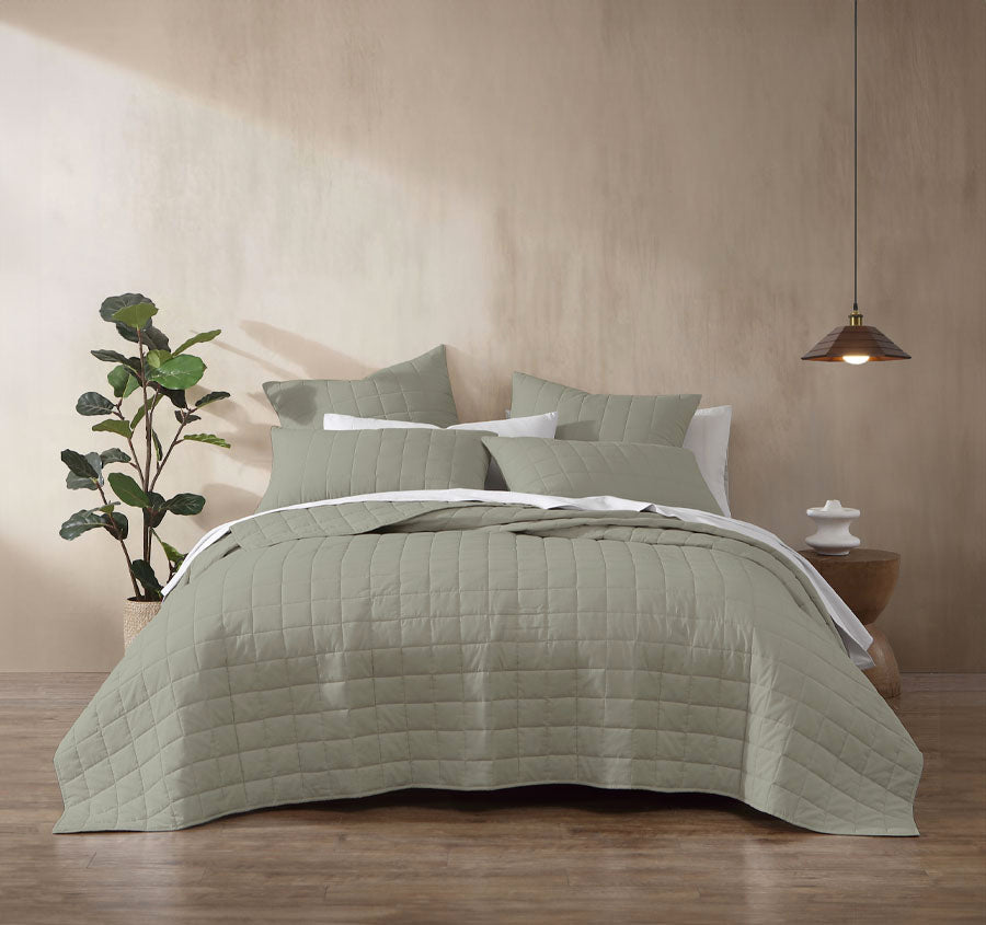 Rhodes Coverlet Range Moss