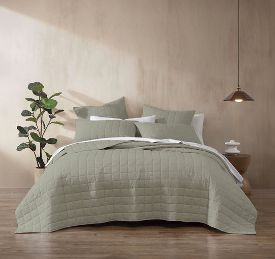 Rhodes Coverlet Range Moss