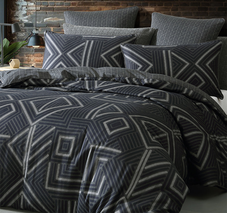 Ross Quilt Cover Set Range Midnight