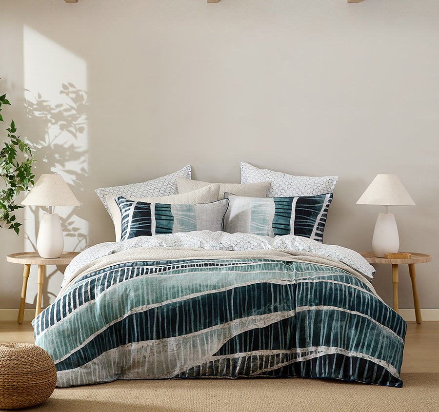 Seahaven Quilt Cover Set Range Teal