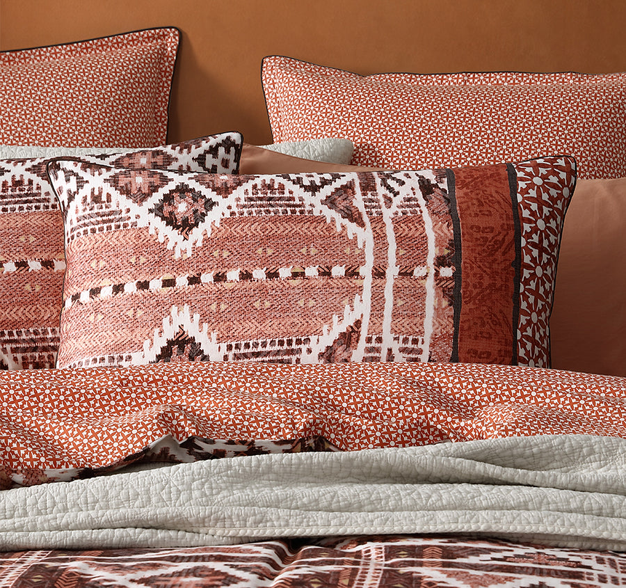 Sekani Quilt Cover Set Range Rust