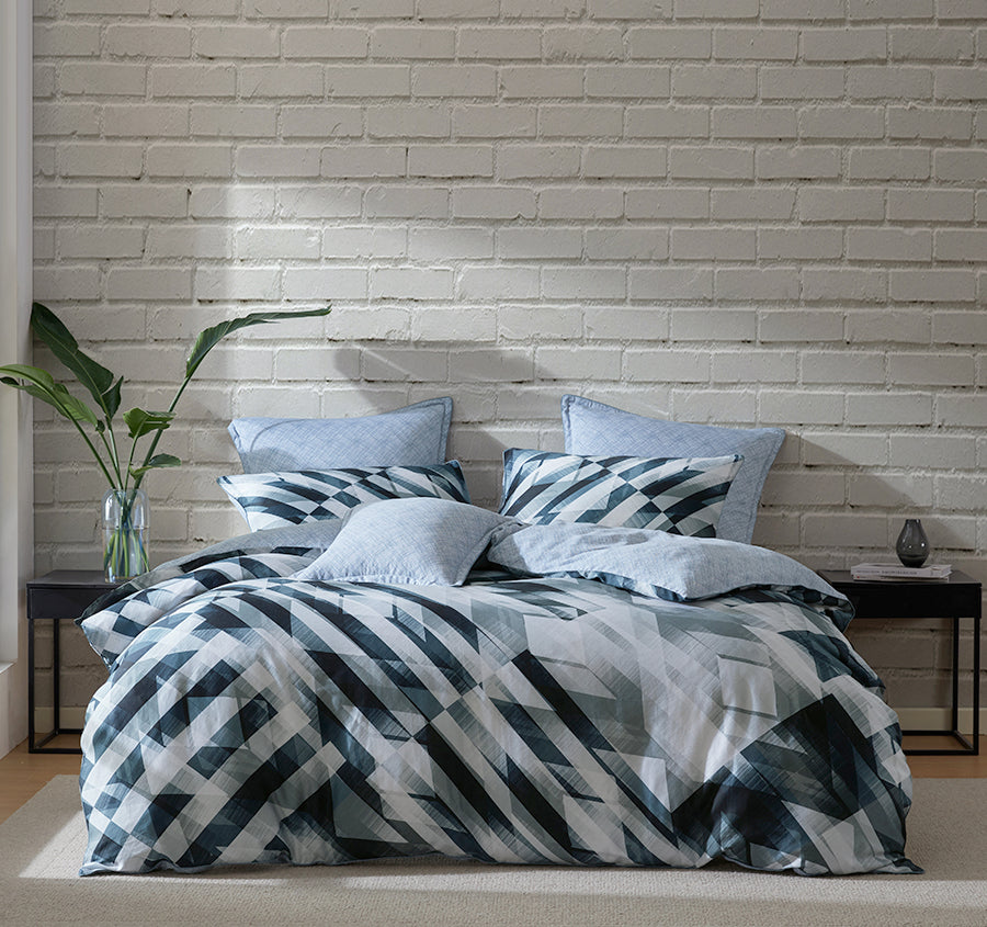 Soren Quilt Cover Set Range Ink