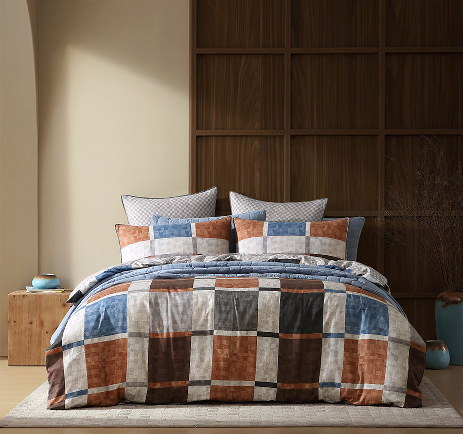 Stonehaven Quilt Cover Set Range Chocolate