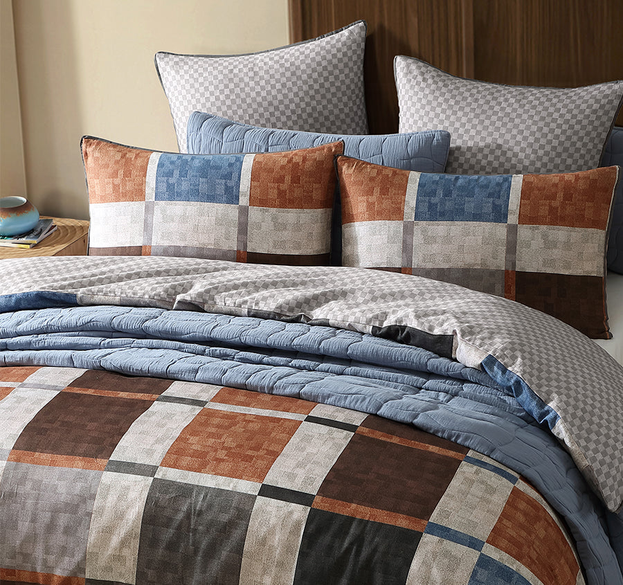 Stonehaven Quilt Cover Set Range Chocolate