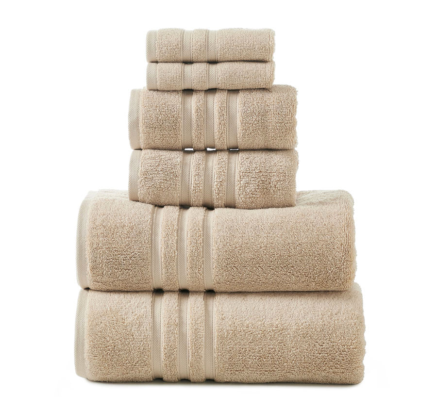 Super Duet 6 Piece 575GSM Cotton Towel Set Beige