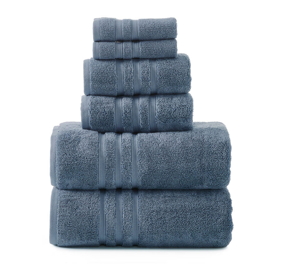 Super Duet 6 Piece 575GSM Cotton Towel Set Blue