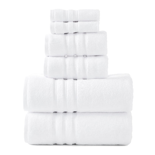 Super Duet 6 Piece 575GSM Cotton Towel Set White