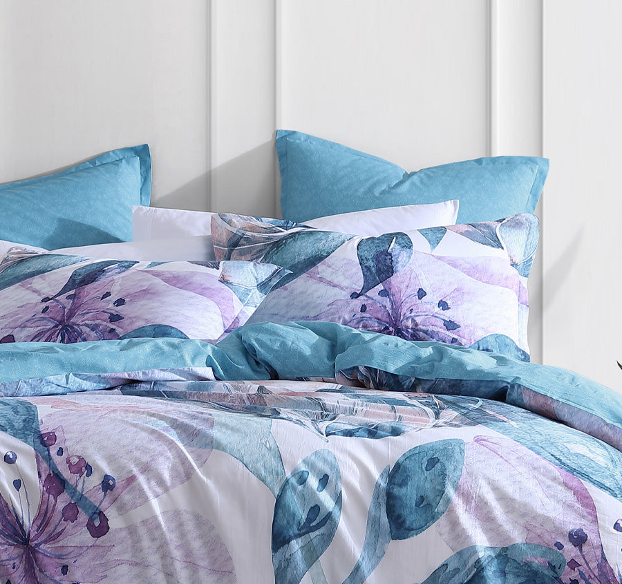 Teagan Quilt Cover Set Range Lilac