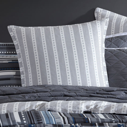 Urban Stripe European Pillowcase Charcoal