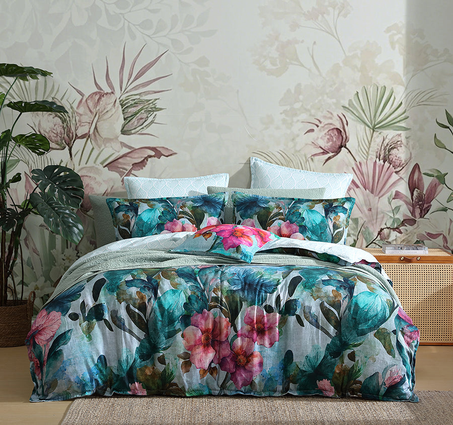 Valentine Quilt Cover Set Range Teal